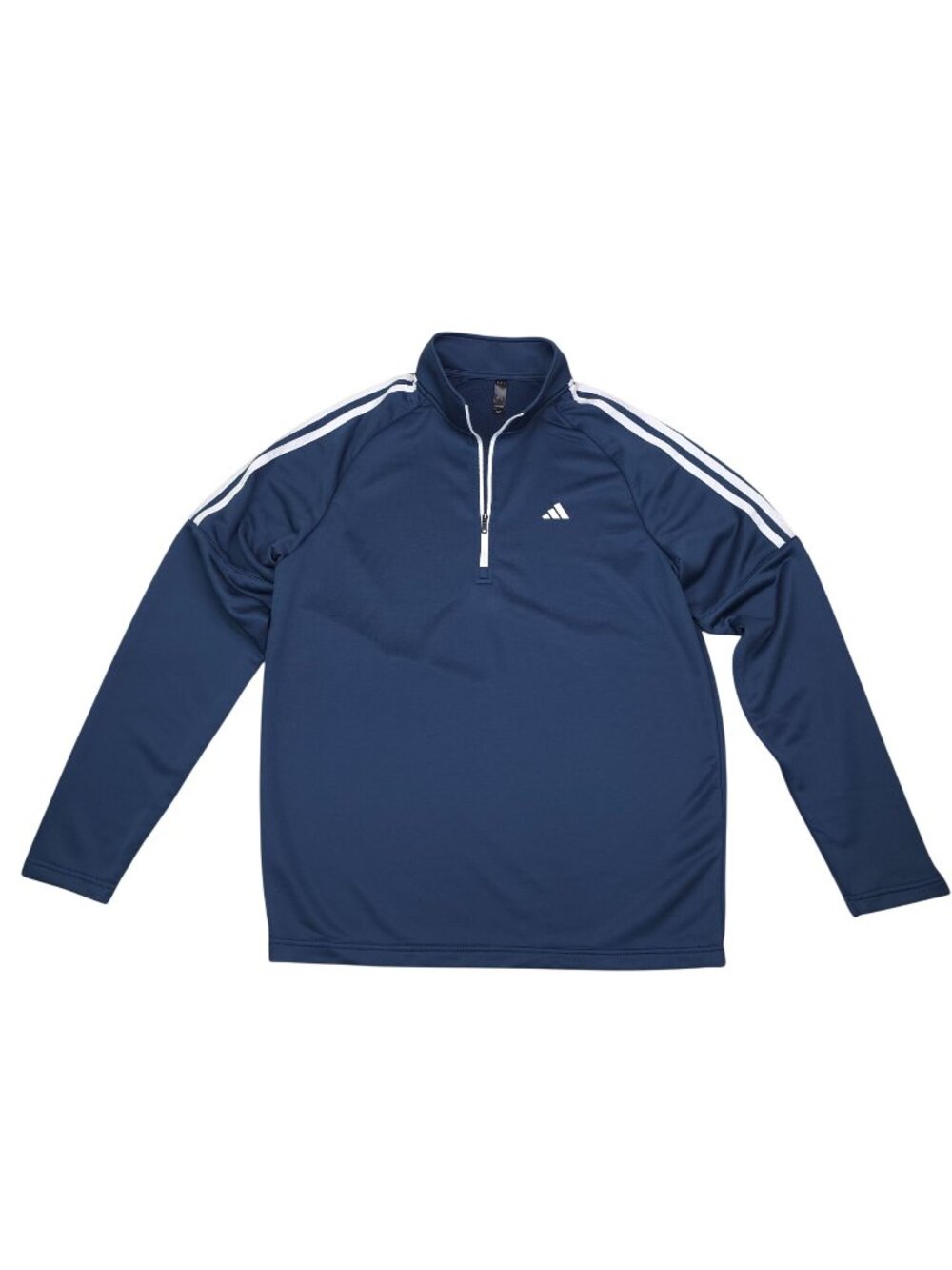 Adidas Mens Golf Navy French Terry 1/4 Zip Pullover Long Sleeve Size L UPF 50